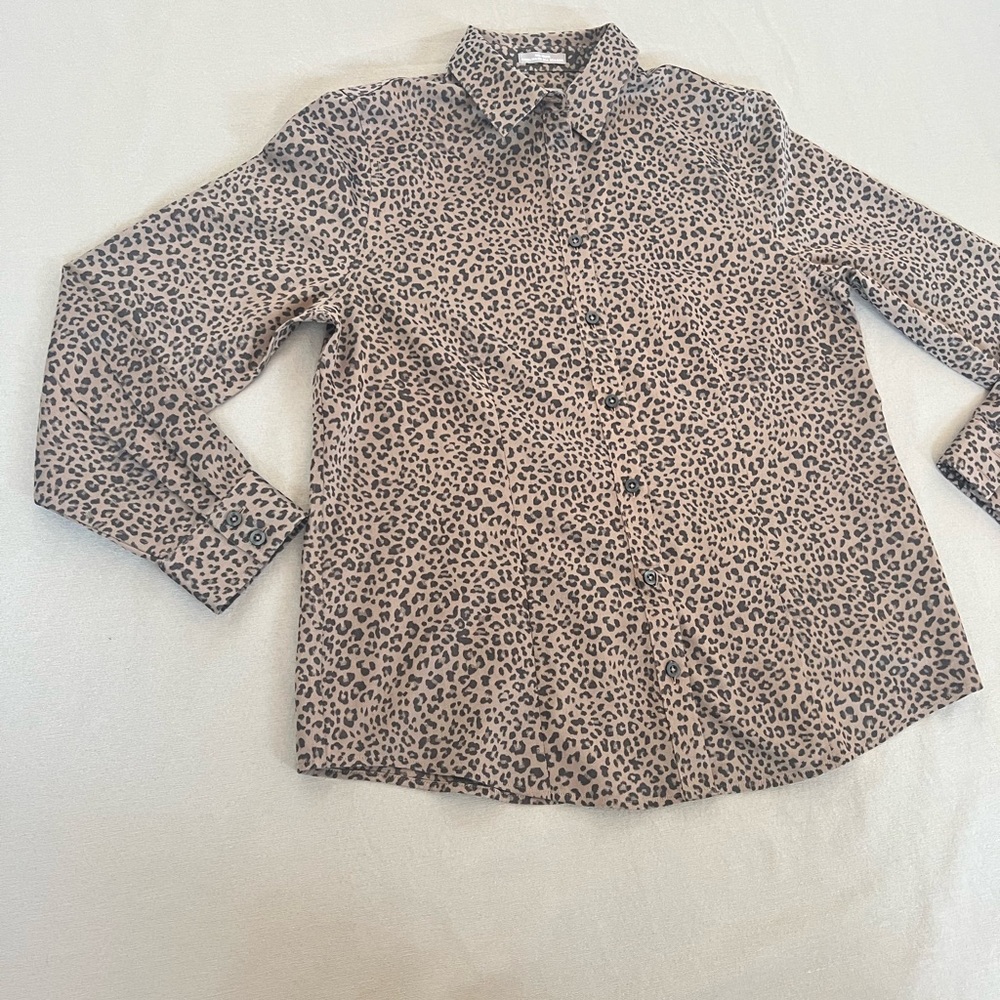 Chicos Animal Print No Iron Effortless Shirt Love Leopard Lisa‎ Size 6 - Picture 5 of 13